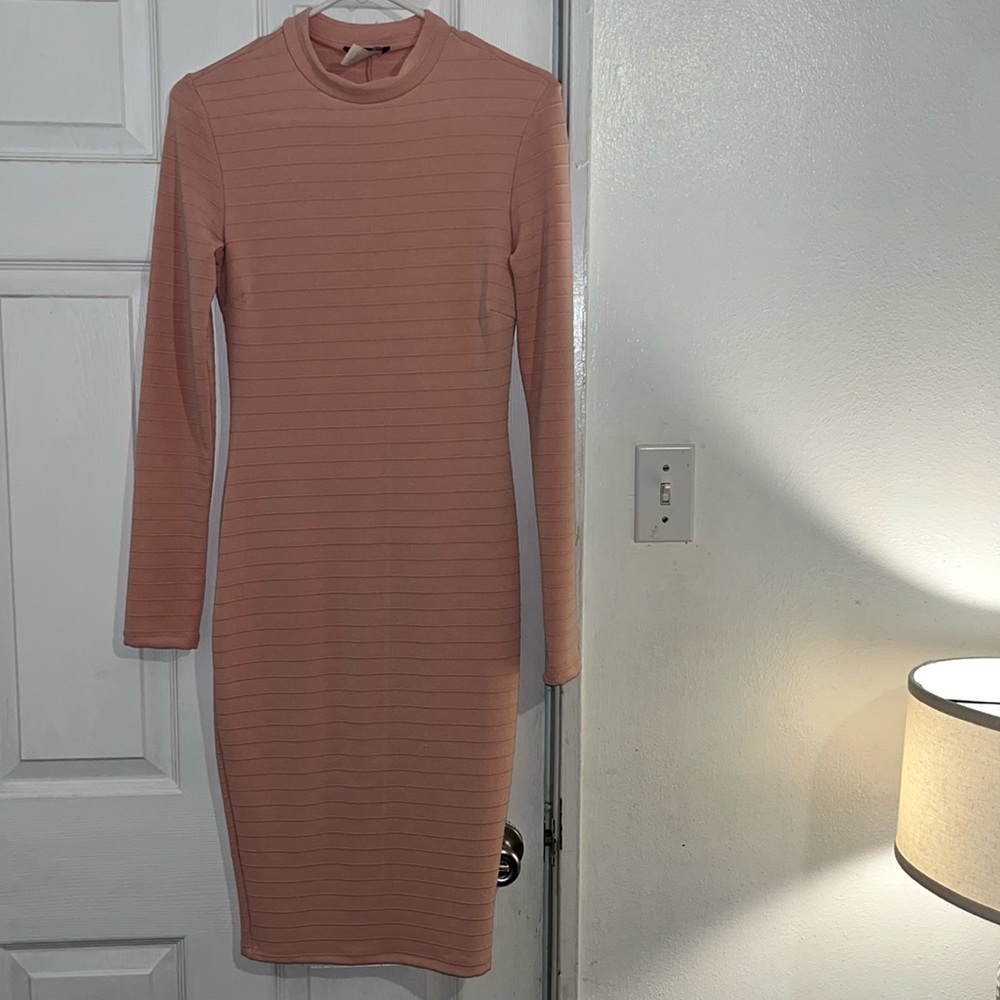 Pink dress.